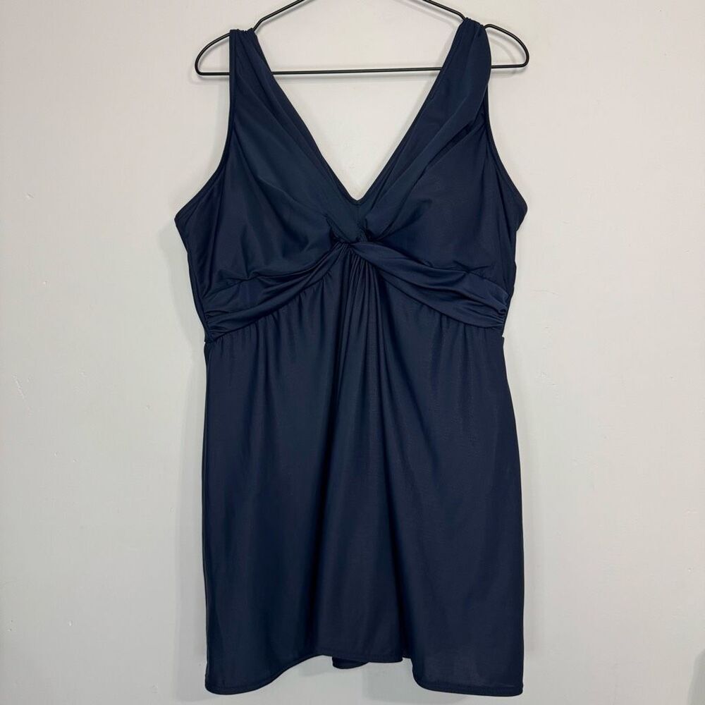 Miraclesuit Navy Marais Swim Dress 22W